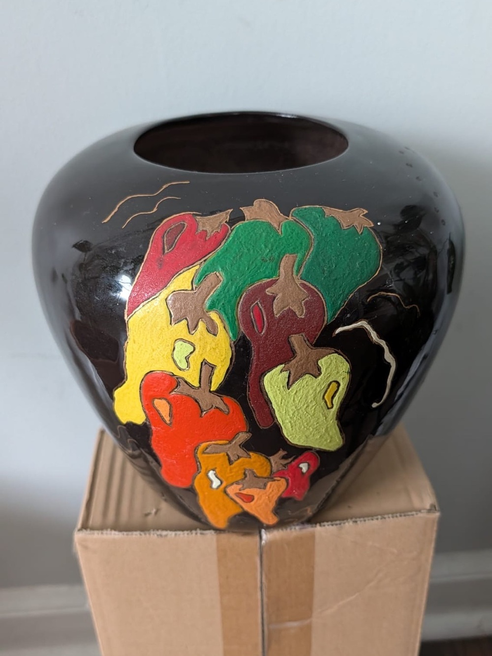 Colorful Chili Pepper Ceramic Vase